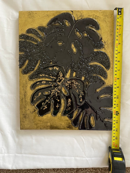 Palm Leaf Textured Resin Wall Art