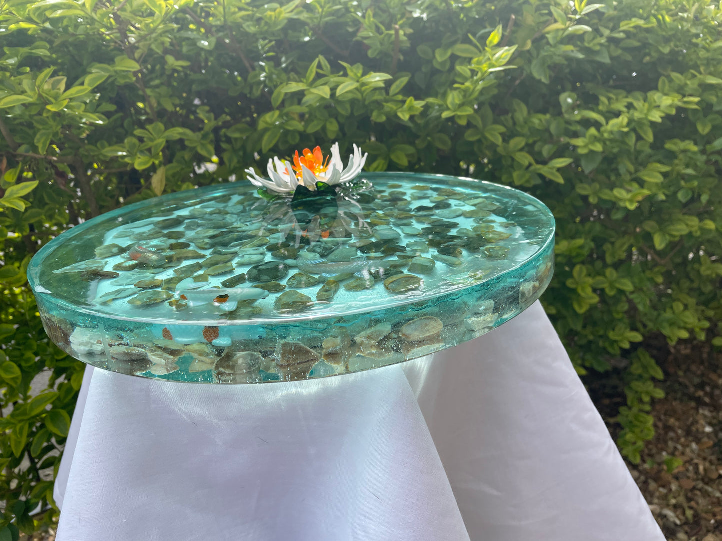 Realistic Resin Koi Pond Table