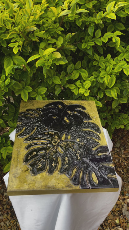 Palm Leaf Textured Resin Wall Art